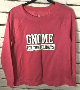 SO Kohls Womens Size M Pink '' Ghome For The Hoildays'' Long Sleeve Sweatshirt - Picture 1 of 6