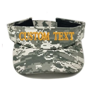 Custom embroidered digital camouflage sun visor cap, custom make camo visor cap - Picture 1 of 8