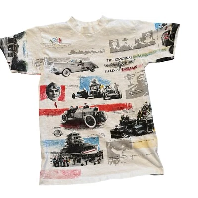 Vintage Indianapolis Speedway Field Dreams NASCAR All Over Print T-Shirt SMALL - Image 1 of 4