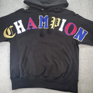 CHAMPION Reverse Weave Old English Spellout Hoodie Black Men's Size Medium NWT  - Bild 1 von 15
