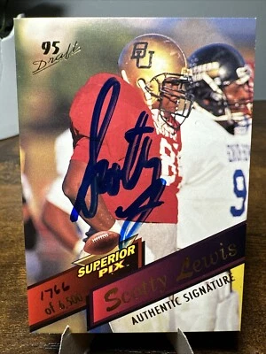 1995 Superior Pix Scotty Lewis Rookie Auto 1776/6500 Football Card #92 - Image 1 of 2