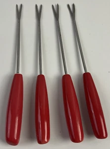Tenedor de colección para fondue / entremeses rojo extremos cantidad - 4, ¡gran forma! - Imagen 1 de 5