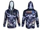 Smokey Skull Jewfish Hooded Fishing Shirt Mens XS Up To 6XL + Kids 6,8,10,12