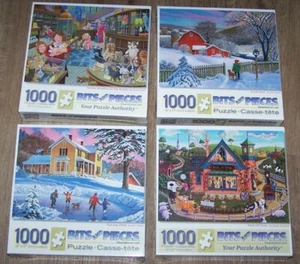 Lote de 4 Bits Y Piezas 1000 Piezas Rompecabezas Patinaje Invierno Mascota Tienda Tiempo NUEVO SELLADO - Imagen 1 de 5