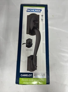 Manija de entrada frontal de bronce envejecido SCHLAGE CAMELOT FE285 716 ACC CAM - Imagen 1 de 3