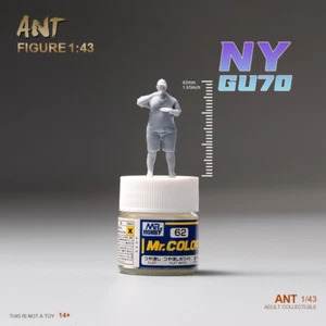 Muñeco modelo hombre graso niño comedor sin pintar escena miniatura 1/43 figuras de soldado - Imagen 1 de 5