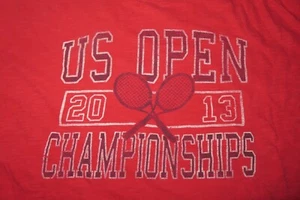 2013 US OPEN TENNIS Championships (XL) T-Shirt Rafael Nadal Serena Williams RED - Picture 1 of 2