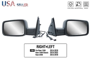 Pair Left+Right Side Mirror for RAM 1500 14-18 ,1500 Classic 19-22, 2500 13-18 - Picture 1 of 20