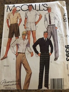 🌷McCALL'S #9393 - MEN'S (3 STYLE) PANTS-SHORTS or WALKING SHORT PATTERN W30" FF - Picture 1 of 2