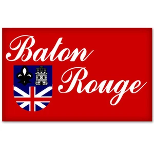 Baton Rouge Louisiana flag car bumper sticker decal 5" x 3" - Picture 1 of 1