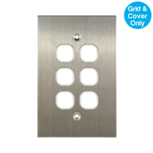 Connected Switchgear Stainless Steel 6 Gang Plate White | SS-PB6 - Picture 1 of 1