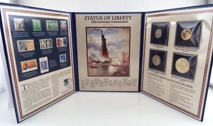 Estatua de la Libertad 125 Aniversario - Moneda de Plata Conmemorativa y Estampillas ~#6968 - Imagen 1 de 6
