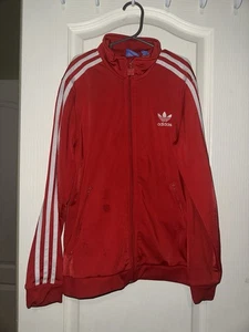 Vintage Adidas Trefoil Full Zip Track Jacket Red Youth Sz Medium (11-12Y) Unisex - Picture 1 of 6