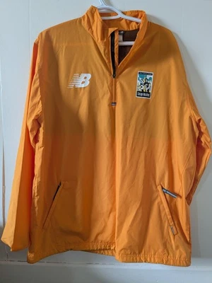 Chaqueta cortavientos New Balance chaqueta para correr azul para hombre L 1/4 cremallera LEER Foto 1 de 4