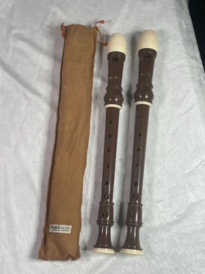 Aulos No.105 Soprano Recorders Japan with Original Bag - Set of 2 - Image 1 of 4