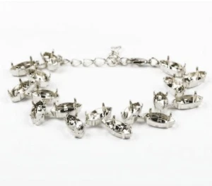 Armband Fassung Für 15x7mm Navette Swarovski Stein Schmuckfassung - Picture 1 of 12