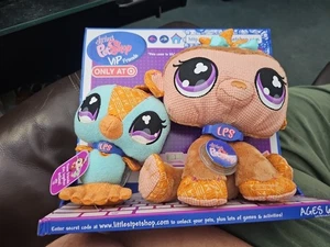 NIP Littlest Pet Shop Monkey & Bird LPS Plush Pair of VIP Friends - Sealed Code - Picture 1 of 2