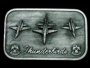TD07169 *NOS* VINTAGE 1980 **THUNDERBIRDS** MILITARY AIRCRAFT BELT BUCKLE - Picture 1 of 2