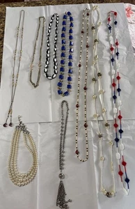 Lote De 9 Collares Vintage Surtidos Usados - Imagen 1 de 9