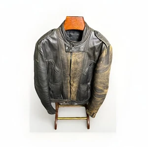 VTG Harley Davidson Leather Jacket Mens 48 XL Distressed Bomber Motorcycle Biker - Picture 1 of 17