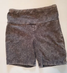 More Than Magic Girl's Size M (7/8) Acid Wash Gym Shorts Stretch Gray/White - Picture 1 of 4