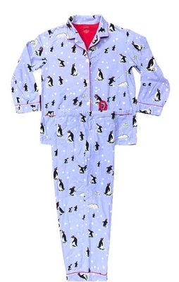 Conjunto de pijama Nick & Nora horneado pingüinos de Alaska iglú talla L franela algodón para mujer’s Foto 1 de 4