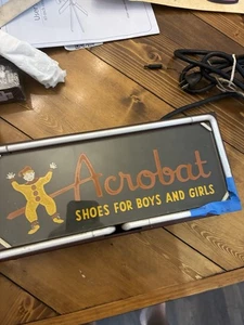 Antique Acrobat Neon Shoe Sign Store Kids Shoes Clown Not Working - Picture 1 of 13
