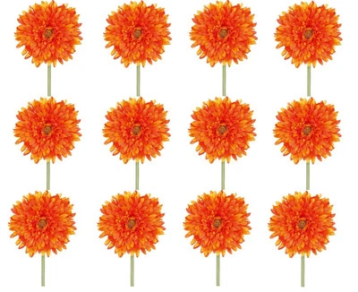 12er Set künstliche Gerbera orange H. 60cm mit fülliger Blüte GASPER Kunstblumen - Bild 1 von 3