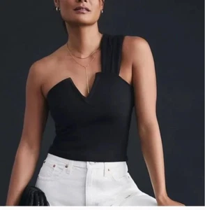 Maeve Structured Asymmetrical One Shoulder Boho Peasant Hipster Hippie Blouse - Picture 1 of 4