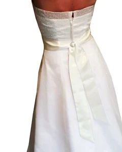 IVORY Satin Wedding Fancy Dress Party Ribbon Sash Wrap Tie Belt Band Bow - Picture 1 of 19