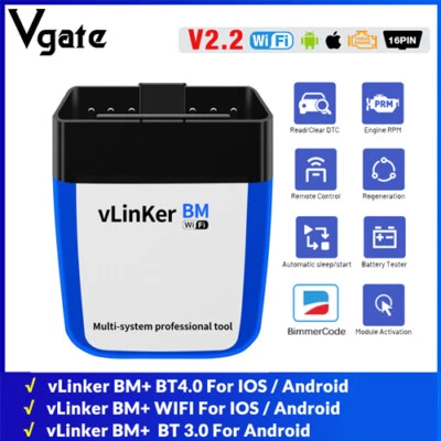 Escáner Vgate vLinker BM+ OBD2 Bluetooth 3.0/4.0/wifi OBD2 Herramientas de diagnóstico para automóvil Foto 1 de 4