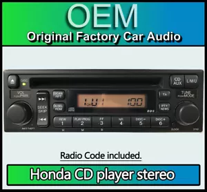 Honda radio CD player stereo with security code DEH-M6017ZH 39101-S9A-E010-M1 - Picture 1 of 4