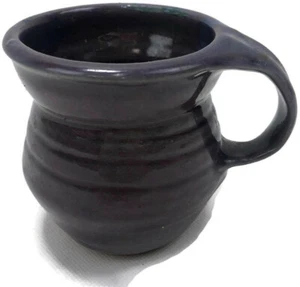 Handmade Hand Spun Glazed Purple Cup Vase Bowl Pottery Potter 3.5 inch Tall - Picture 1 of 11