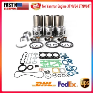 Overhaul Rebuild Kit Piston Gasket Bearing Kit for Yanmar 3TNV84 3TNV84T Engine - Foto 1 di 14