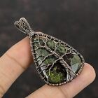 Dragon Bloodstone Copper Gift For Bestie Wire Wrapped Tree Of Life Pendant 2.36"