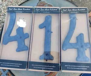 Rustic BROWN Cast Iron Metal House Numbers Street Address Number 1 One & Two 4s - Picture 1 of 3