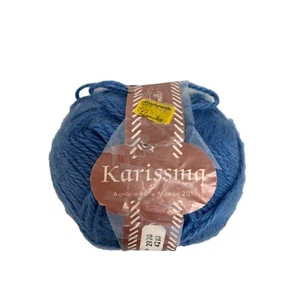 Karissma Blue Yarn Blue Acrylic Mohair Blend 1 5/8 oz AT622 Mexico VTG - Picture 1 of 5