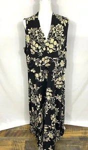 Vince Camuto Dress Womens 3X Black Floral Summer Oasis Sleeveless Maxi NWT - Picture 1 of 10