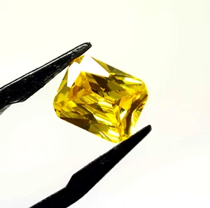 Emerald Cut Sapphire 7.40 Ct Loose Gemstone Ring Size Stone Yellow Sapphire - Picture 1 of 9