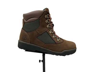 Timberland TB04492 青少年女孩野战靴 5 码/女式 7.5 深棕色/绿色 — 第 1/4 张图片