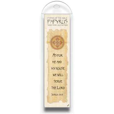 Authentic Papyrus Bookmark w Bible Verse-As for me and my house we... Josh 24:15 - Image 1 of 2