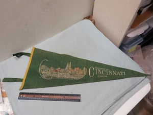 Vintage Cincinnati Ohio Felt Pennant, Skyline and Ohio River - Picture 1 of 3