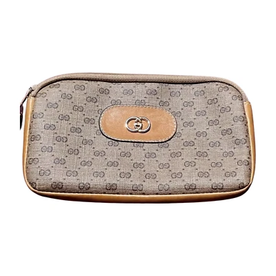 Auténtico bolso cosmético Gucci Micro GG beige vintage Foto 1 de 4