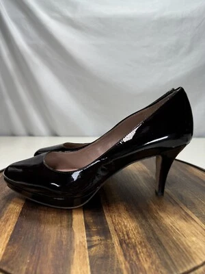 Vince Camuto Heels Women's Size 9B Burgundy Patent Leather Pumps 3” Classic - Image 1 of 4