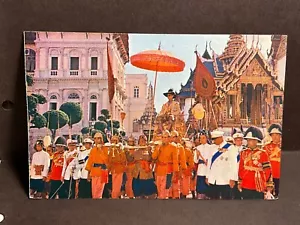 THAILAND Der König auf goldenem Stuhl Prozession 60er Jahre Postkarte 10/2 - Bild 1 von 2