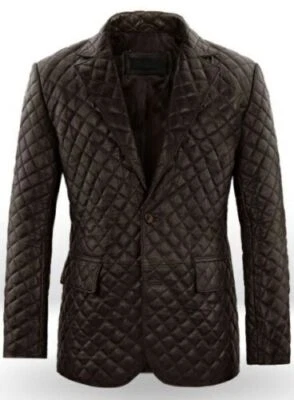 New Men's Soft Lambskin Leather Brown 100% Stylish Coat Wear Custom Made Blazer - Image 1 of 4