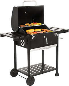 Royal Gourmet CD1824EN 24” Charcoal Grill Outdoor Smoker with Side Tables Backy