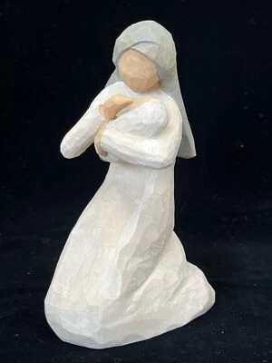 Vintage 1999 Willow Tree Nativity Kneeling Mary & Baby Jesus Figure Demdaco 6” - Image 1 of 4
