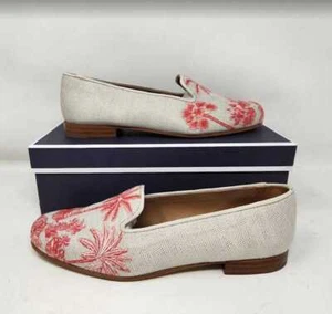 Damen 9,5 Stubbs & Wooton x Vineyard Vines bestickte Toiletten-Slipper Halbschuhe - Bild 1 von 15