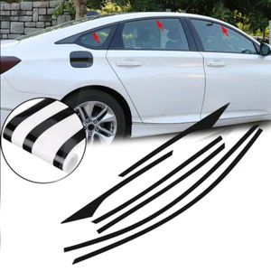 6PCS Chrome Delete Vinyl Blackout Window Trim For Honda Civic Sedan 2016-2020 - Picture 1 of 12